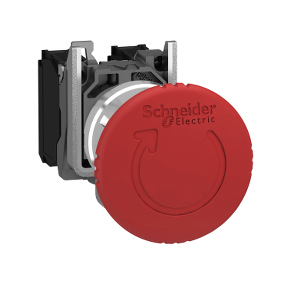 Schneider Electric 22mm Non-Illuminated E-Stop; Red Mushroom - 40mm; Standard - Metal; 1NO / 2NC; Turn-to-Reset - Trigger Action
